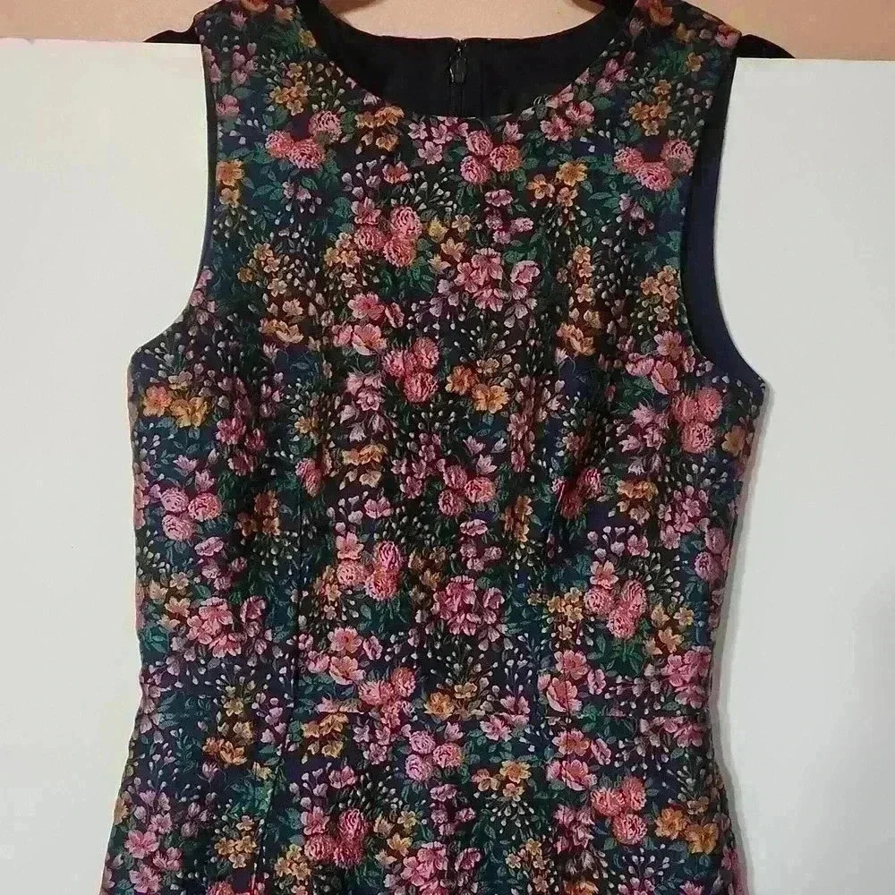 J CREW L2593 NWOT size 00 Stunning HTF  Botanic Jacquard Mayapple Sheath Dress - Picture 5 of 10
